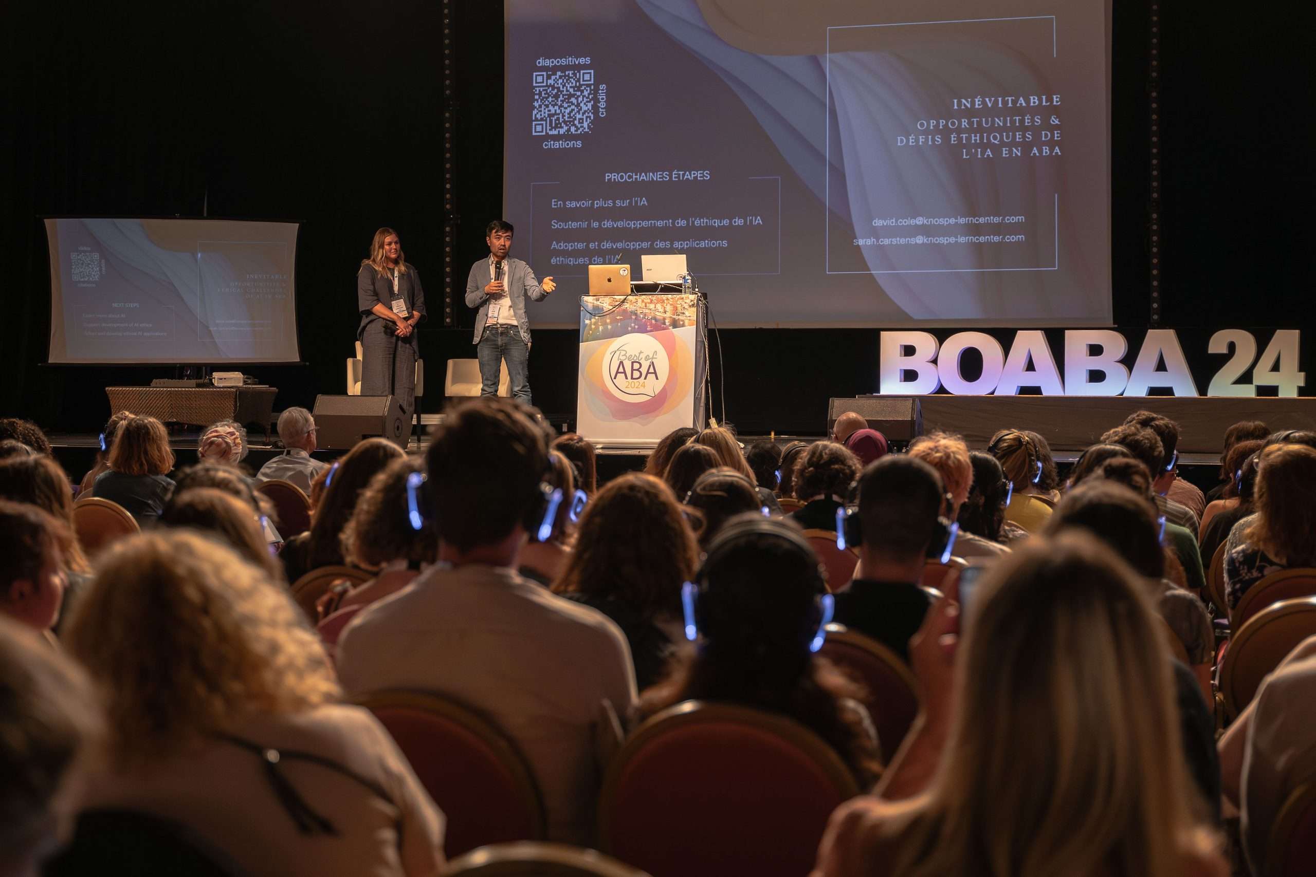 David Cole and Sarah Carstens presenting at the Best of ABA Conference in Cagnes-sur-Mer.